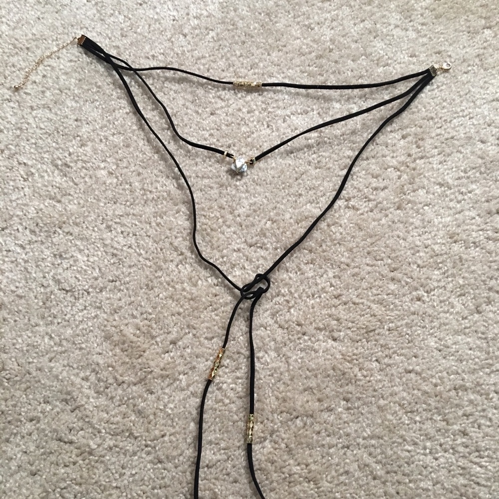 Black necklace with accents